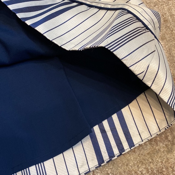 Jessica Simpson A-line Navy Striped n white dress back zipper two pockets Sz 12 - Picture 10 of 12